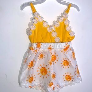 YELLOW FLORAL BABYGIRL ROMPER